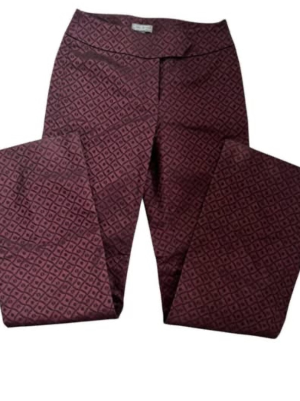 Size 2 ENTIER CLASSIQUE Purple Geometric Pants Slacks